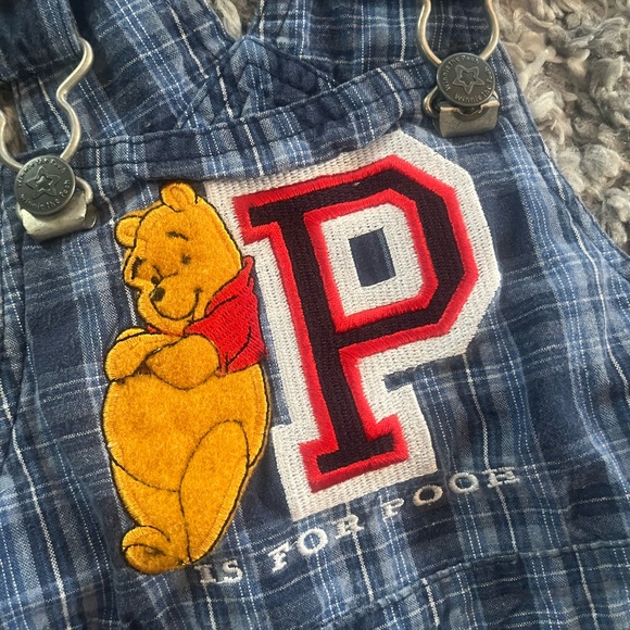 Vintage Winnie the Pooh Baby Short Overalls Size 12M - Picture 2 of 5